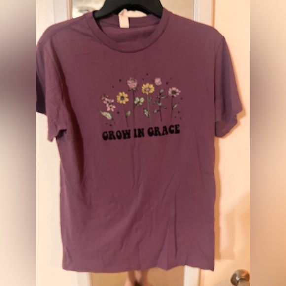 Purple Kids Shirt with Floral Design - Picture 1 of 2